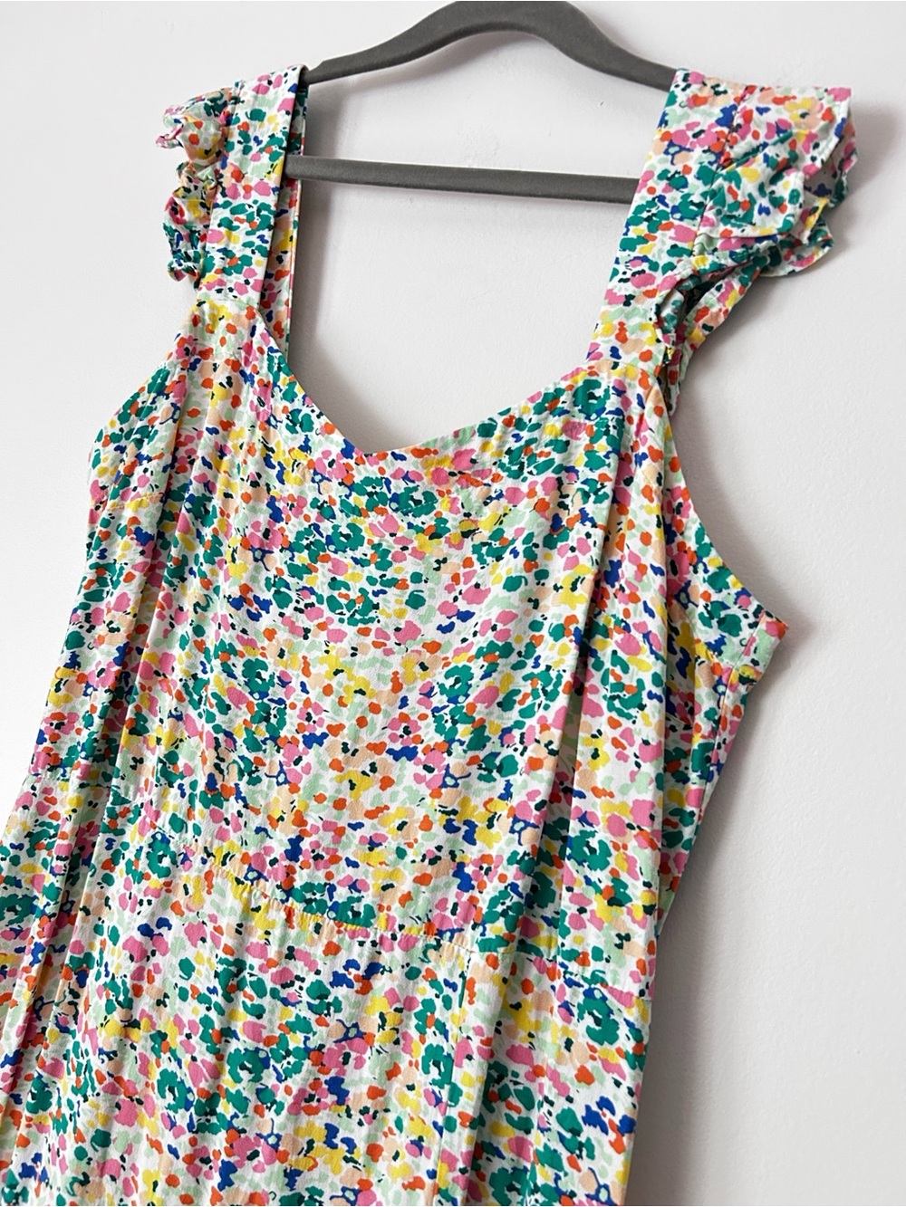 Loft Sundress Women’s Size 2 Sleeeveless Ruffle Long Tea Length Multi Color